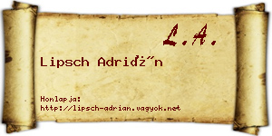 Lipsch Adrián névjegykártya